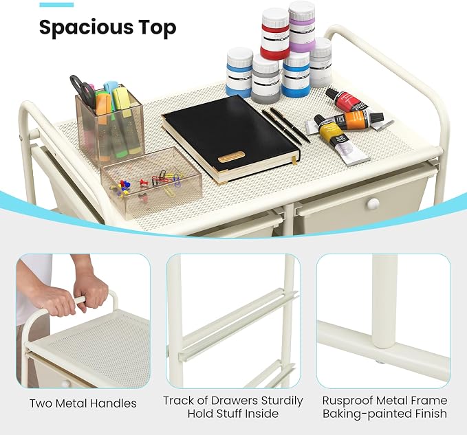 BECOMFORT 10-Drawer Rolling Cart - Image 6