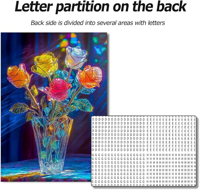 Bgraamiens Rose-1000 Pieces Rose Flowers Puzzle - Image 8