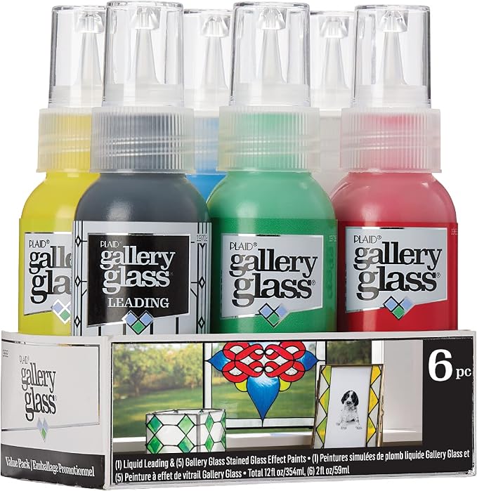 Gallery Glass, Basic Stained Kit, 6 Piece Glass Paint Set by GalleryGlass
