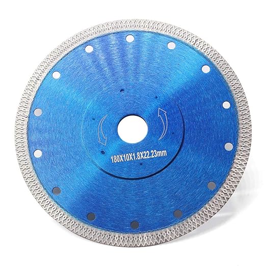 Super Thin Diamond Tile Blade Porcelain Saw Blade for Cutting Porcelain Tile Granite Marbles (7")
