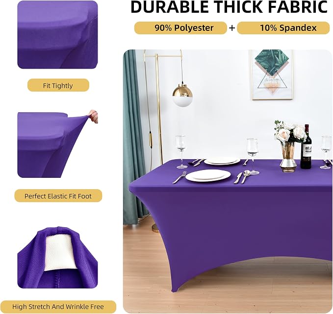 2-Pack 6ft Spandex Table Covers - Image 2