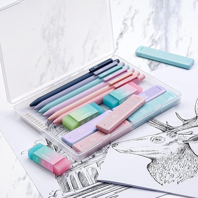 Four Candies Cute Pastel Mechanical Pencil Set, 3 Sizes Included | 0.5/0.7/0.9mm - Image 4
