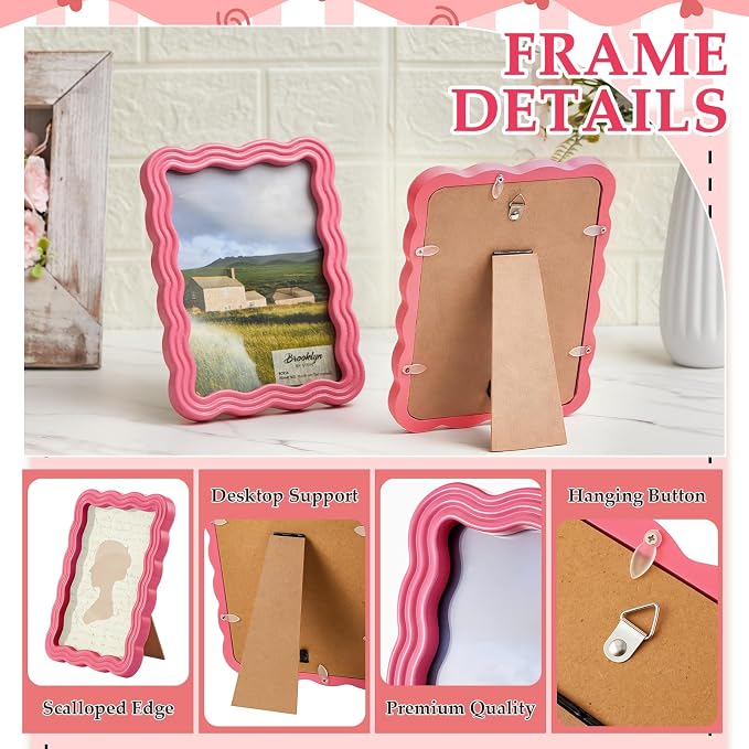 AceOrbit 5 x 7 Colorful Scalloped Picture Frame Scallop Edges Maximalist - Image 6