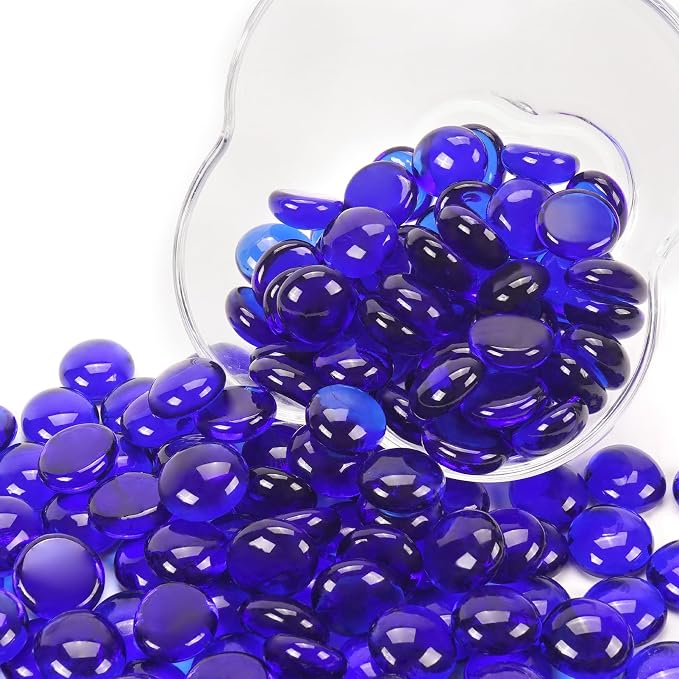 1LB Cobalt Blue Flat Glass Marbles - Image 6