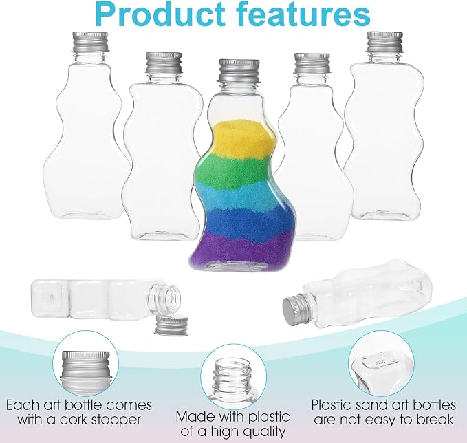 Pafeooui 45 Pack 2.5 Oz Plastic Sand Art Bottles - Image 3
