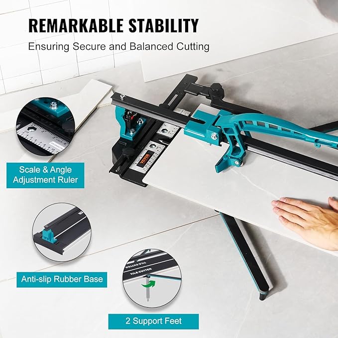 Mophorn 40 Inch Tile Cutter Single Rail Double Brackets Manual Tile Cutter 3/5 in Cap w/Precise Laser Manual Tile Cutter Tools for Precision Cutting (40 Inch)