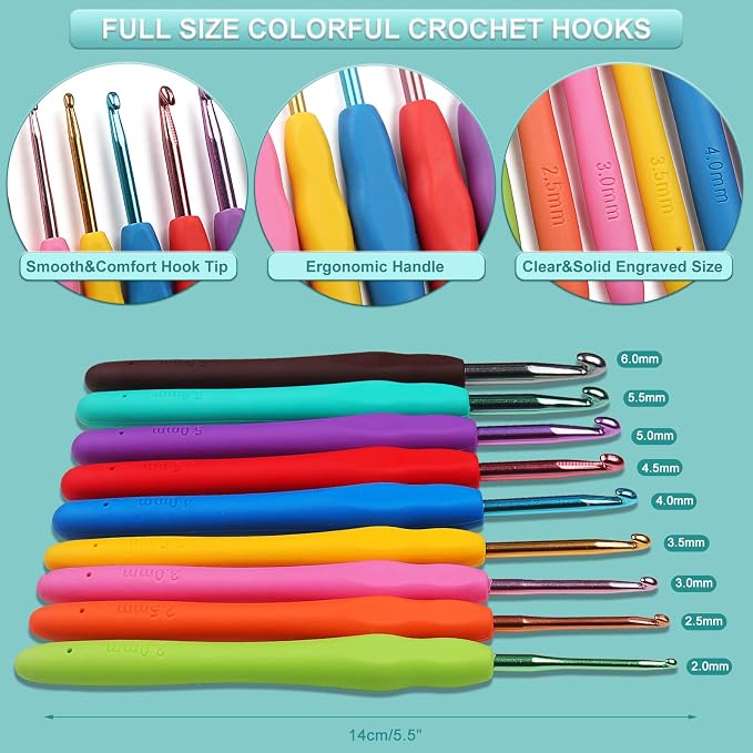 Aeelike Crochet Kit for Beginners Adults, Full Crochet Starter Set - Image 5
