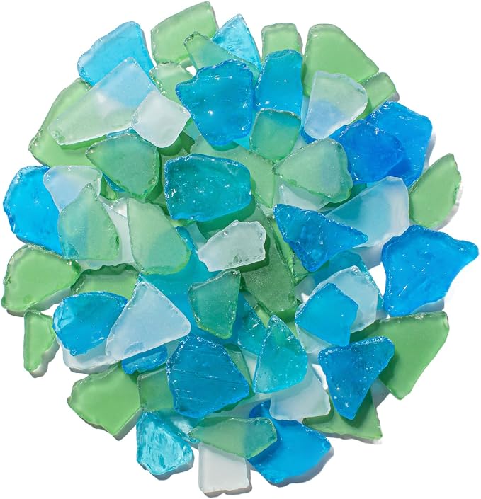 Keedolla 15 Oz Sea Glass for Crafts Seaglass Pieces Decor Flat Frosted Sea by Keedolla