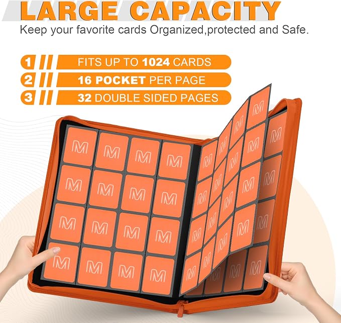 Premium Card Binder 16 Pocket, Trading Card Binder Holds up to 1000+Cards - Image 2