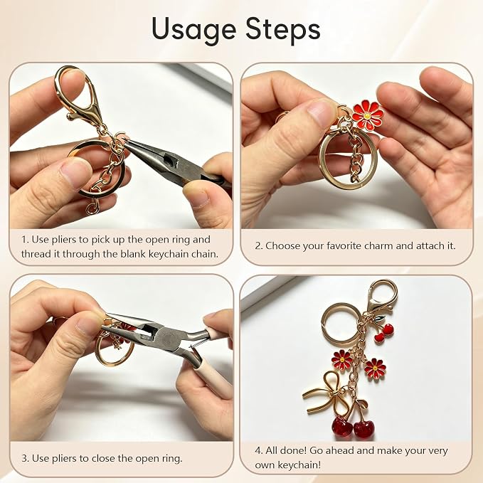 sunla 20pcs Gold Keychain Making Kit - Image 3