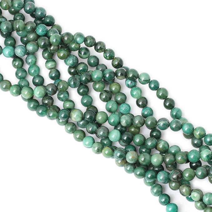 45PCS 8mm Natural Verdite Stone African Jade Gemstone Round Loose Beads - Image 4