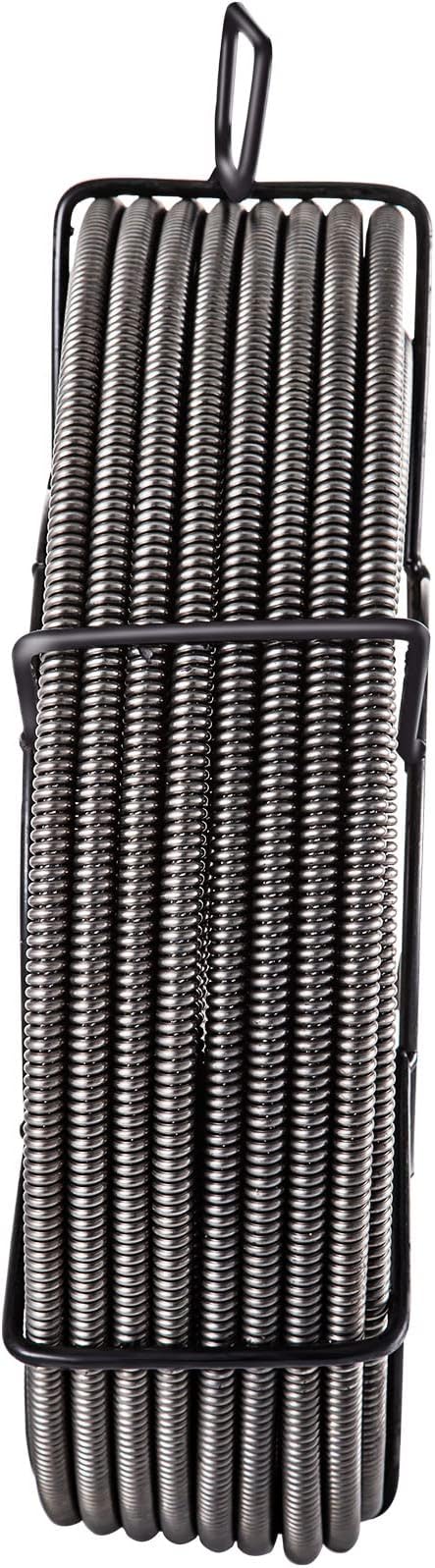 VEVOR Drain Cleaning Cable 100 ft x 1/2 inch Solid Core Cable Sewer Cable, Drain Auger Cable Cleaner, Snake Clog Pipe Drain Cleaning Cable W/Four Shapes of Cutters