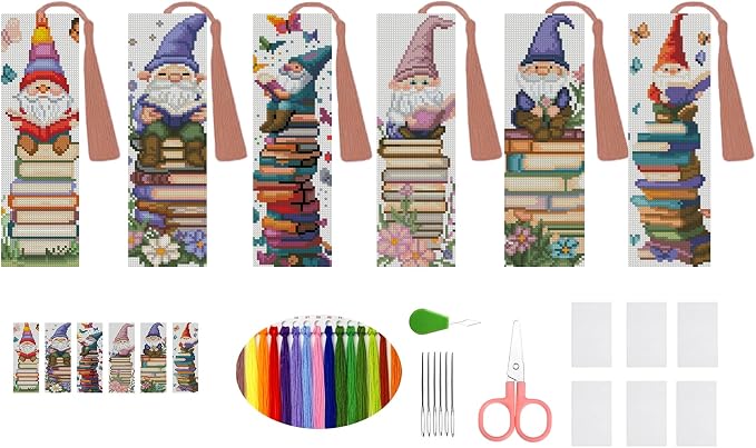 DYAIANGMU Gnome 6 Pcs Cross Stitch Bookmark Kit by Unknown