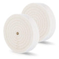 Buffing Wheels for Bench Grinder - 6 Inch Extra Thick Buffing Wheel Fine Cotton Sewn Rigid Treated Spiral with a 1/2” Center Arbor Hole - 80 Ply Polishing Wheel for Bench Grinder (2 Pack)–by Drixet