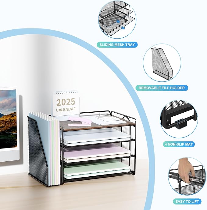 Spacrea Desk Organizers and Accessories, Paper Organizer - Image 3