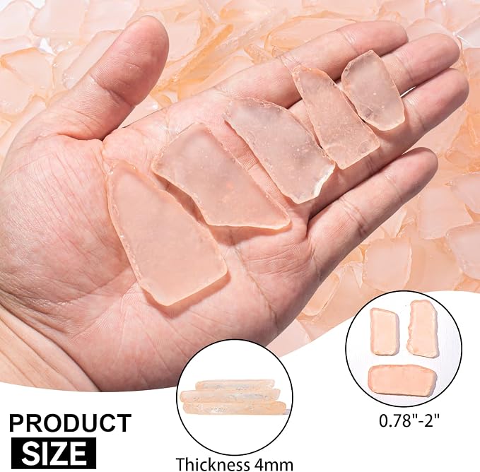 Keedolla Tumbled Sea Glass for Crafts - 15 OZ Flat Frosted Seaglass Pieces for - Image 3