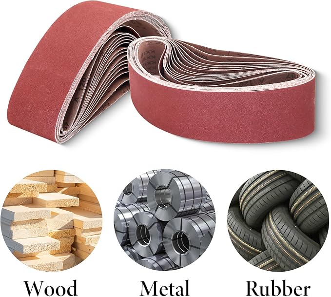 4 x 36 Sanding Belts, 120 Grit Aluminum Oxide Sanding Belt for Belt Sander, 4X36 Belt Sander Belt for Woodworking, 15 Pack(4x36in, 120 Grit)