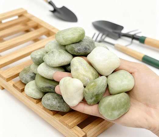 SIDONG 5 LB Jade Pebbles, 1.2-2Inch Natural Decorative Polished Jade Stones - Image 6