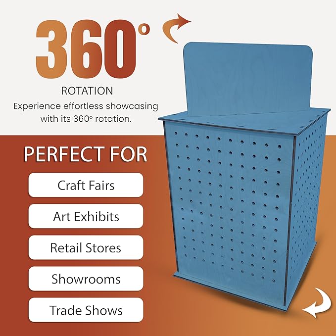 TORCHED DISPLAYS Rotating Pegboard Display… (Blue)