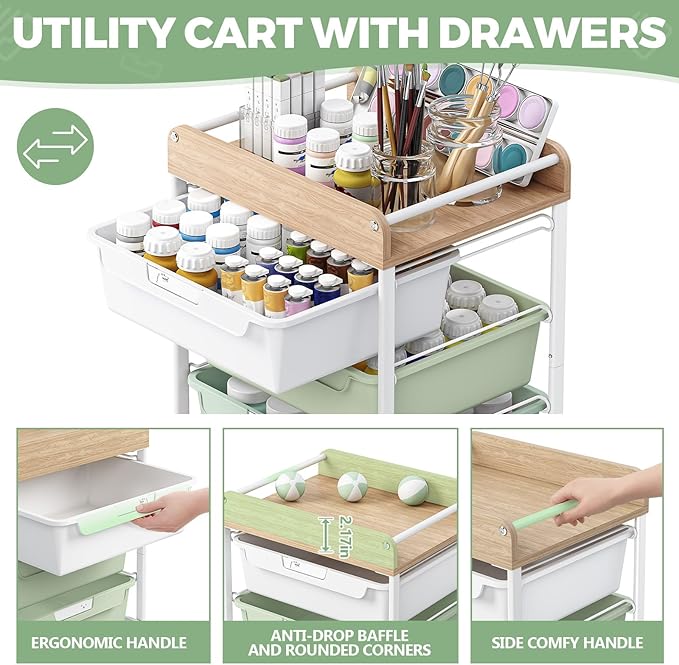 Rolling Craft Storage Cart - Image 4