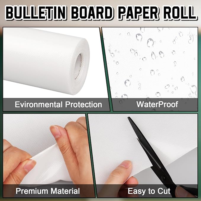 Inkspire White Bulletin Board Paper Roll, 14.8FTx18.5IN Large Reusable - Image 3