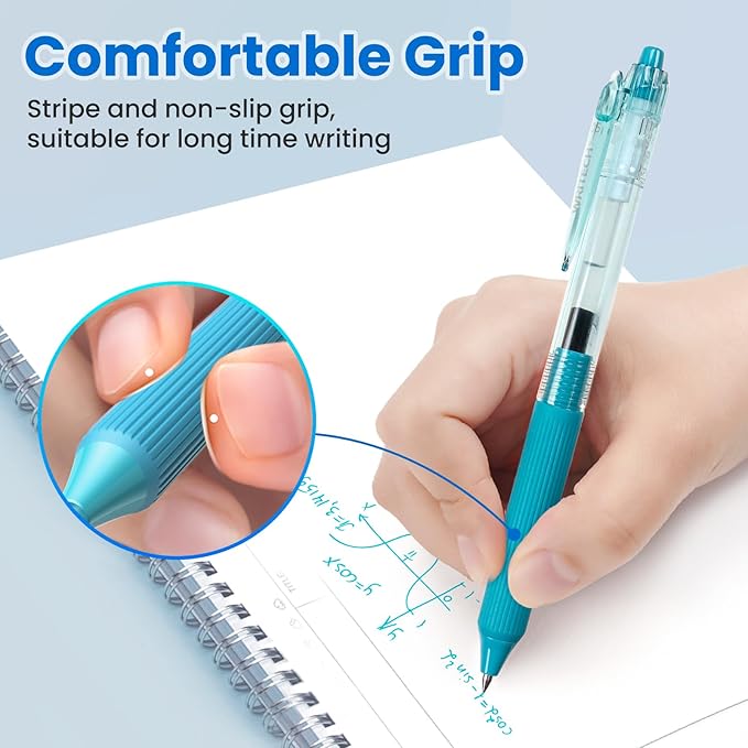 WRITECH Gel Pens Fine Point: 0.5mm Multicolor Ink Retractable 8ct Smooth - Image 3