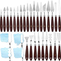 Lasnten 27 Pcs Palette Knife Set Stainless Steel Wood Handle Acrylic Paint by Lasnten