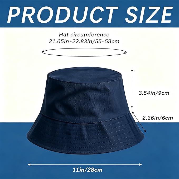 Bucket Hats Bulk Solid Color DIY Blank Hat Bucket Hats - Image 2