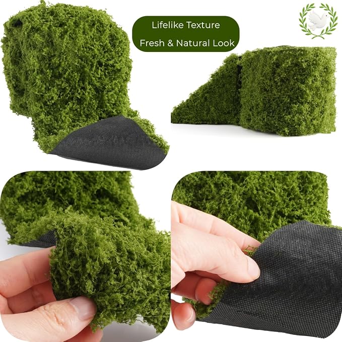 USMOLA Fake Moss Mat, Artificial Moss Table Runner - Image 4