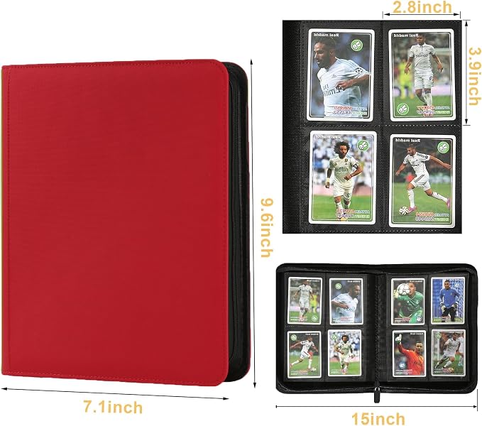 4 Pocket Ringless Side Loading Trading Card Binder, 160 Cards PU Fixed Page - Image 2