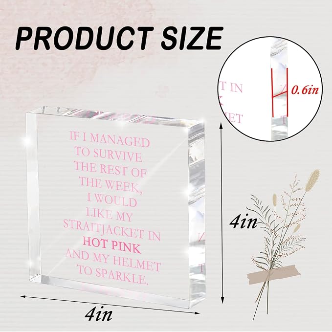 If I Survive This Week Hot Pink Straitjacket Desk Sign - Image 2