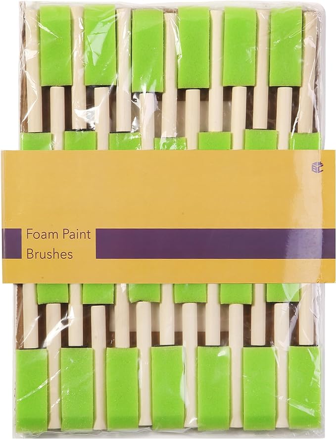 Bates- Foam Paint Brushes with Wood Handle, 1 Inch, 26 Pack, Sponge Brushes - Image 7