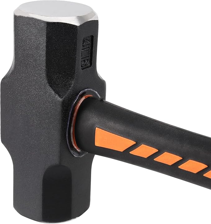 3 PCS 2lb 3lb 4lb Sledge Hammer, Heavy Duty Crack Hammer with Forged Steel Head and Shock Reduction Fiberglass Handle, Club Hammer for Demolition Work