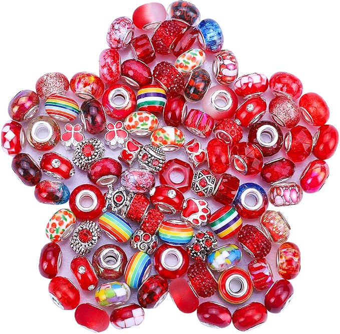 European Large Hole Spacer Charm Beads by VICTLOV
