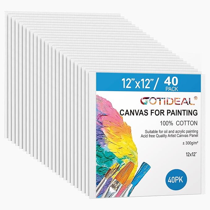 Gotideal Canvas Boards for Painting, Bulk Painting Canvas for Kids and Adults by GOTIDEAL