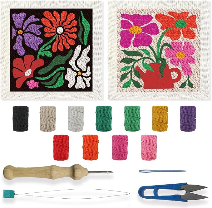 BEUNITONE 2 Sets DIY Punch Needle Kits by BEUNITONE