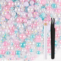 ASTARON 50g Mix Flatback Rhinestones Half Pearls by ASTARON