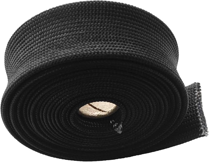 Fiberglass Heat Wrap Wire Shield Sleeve- 1" IDX 10' Adjustable Black Exhaust - Image 4