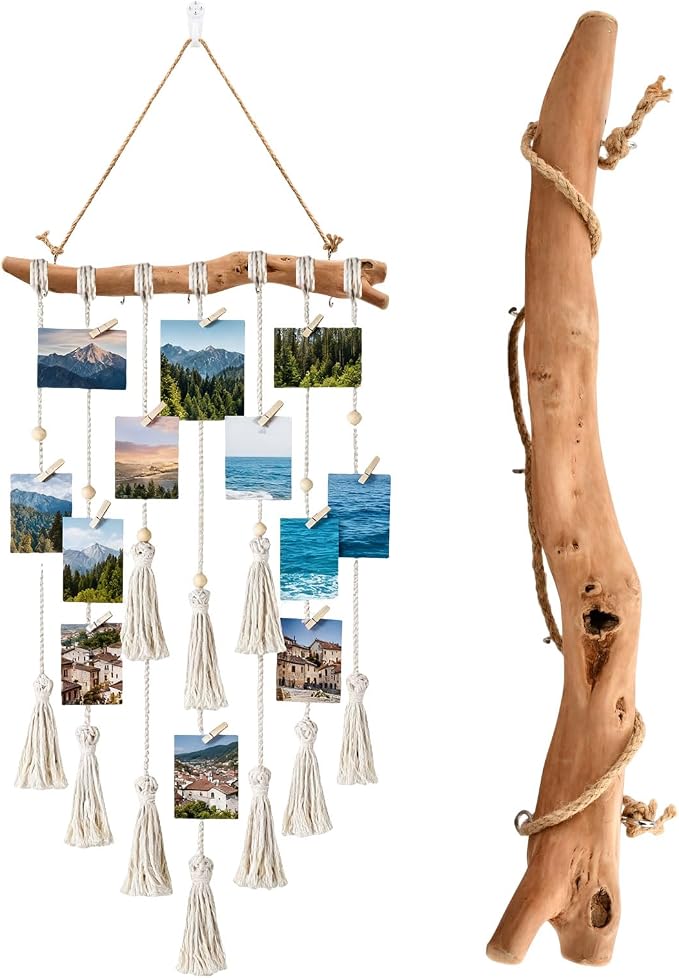 15Inch Driftwood Wall Hanging Jewelry Organizer - Image 4