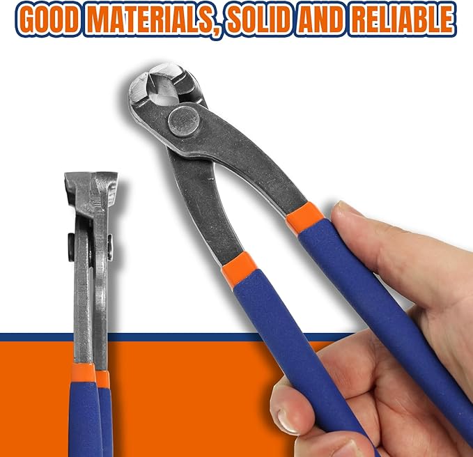 Nail Puller,Pliers,End Cutting Pliers, Carpenter Pincer Tool,Ear Clamp Nail Puller Pliers for Pulling Nails or Cutting Wires,2 PCS Pliers Set, 9" and 10",WPS8302, Blue