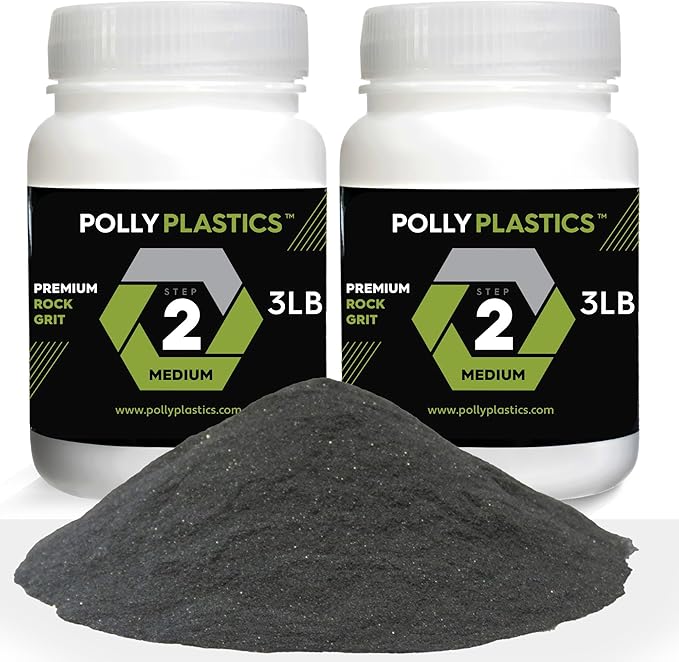 Polly Plastics Rock Tumbler Media Grit Refill, Medium 180/220 Silicon Carbide Grit, Stage 2 for Tumbling Stones (2 Pack) (6 lb.)