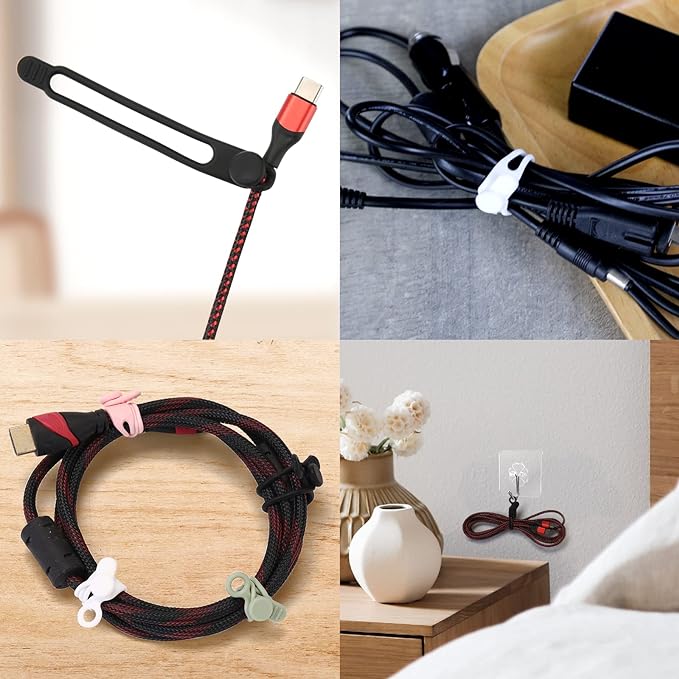 UMUST Silicone Cable Ties, Reusable Cable Management Organizer, Cable Straps - Image 6