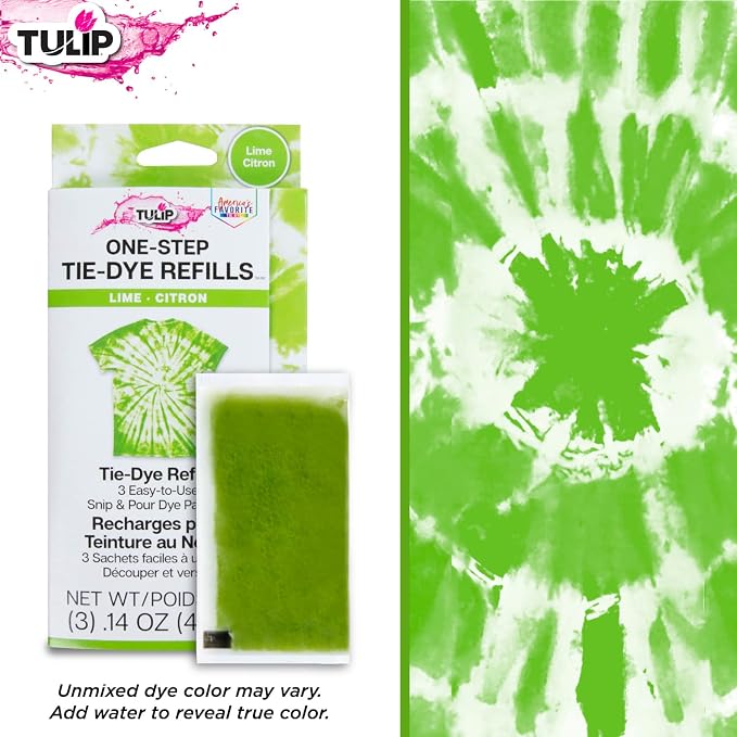 Tulip One-Step Tie-Dye Kit, 3 Fabric Dye Refill Packs, Lime Green - Image 4