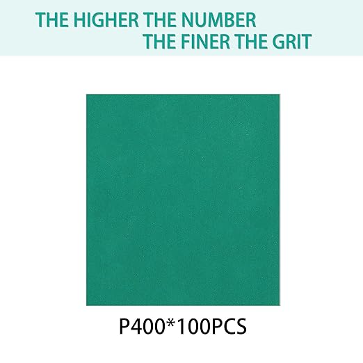 100PCS 400 Grit Premium Green Sanding Discs, 5-Inch 8-Hole Sandpaper for Random Orbital Sander