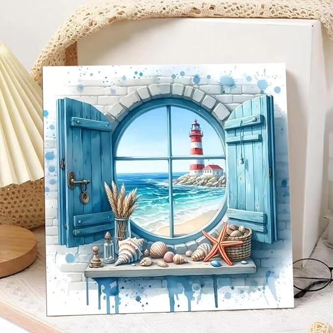 hkejoi Beach Paint by Numbers Kit - Image 2