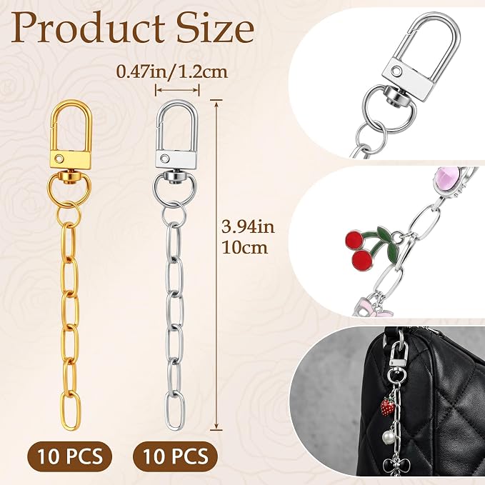 20pcs Keychain Making Kit, Alloy Extender Keychain Bag Charm Kits - Image 2