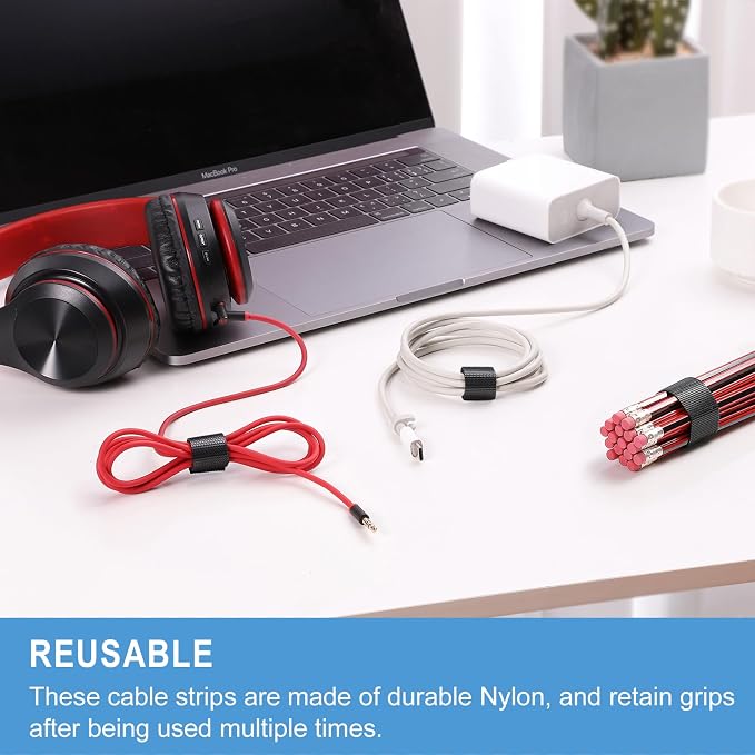 1, Cable Straps | Hook & Loop Cord Organizer, Cable Management - Image 4