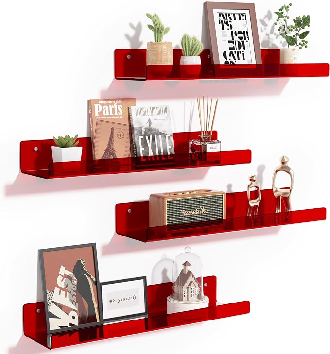 upsimples 4 Pcs 15" Acrylic Shelves by upsimples