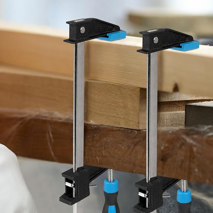 Bar Clamps for Woodworking 12 Inch,4 Pack Wood Clamps Adjustable and Release Quickly,Woodworking Clamps Throat Depth 2.5 Inch,Serrated Steel Rail,Bar Clamps Force 600 Lbs