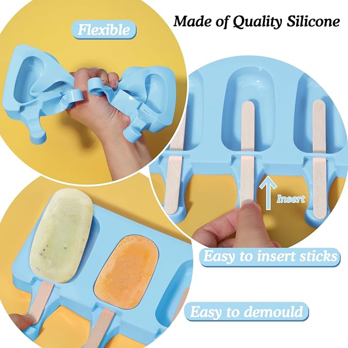 Ozera 2 Pack Silicone Popsicles Molds, Reusable Cake Pop Molds Set | Popsicles - Image 5